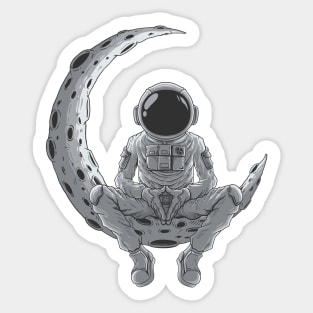 Astronaut Chilling on the Moon Sticker